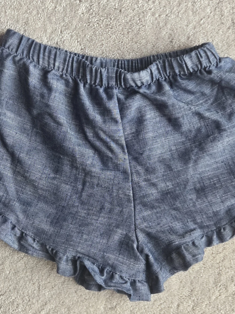 art class Chambray Ruffle-Hem High Waist Shorts - Blue